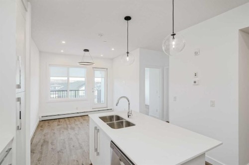 4307-111 Wolf Creek Drive Se, Calgary, AB - Indoor Photo Showing Kitchen With Double Sink With Upgraded Kitchen