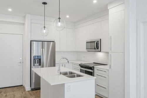 4307-111 Wolf Creek Drive Se, Calgary, AB - Indoor Photo Showing Kitchen With Double Sink With Upgraded Kitchen