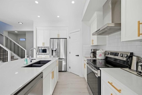 191 Herron Rise Ne, Calgary, AB - Indoor Photo Showing Kitchen With Double Sink With Upgraded Kitchen