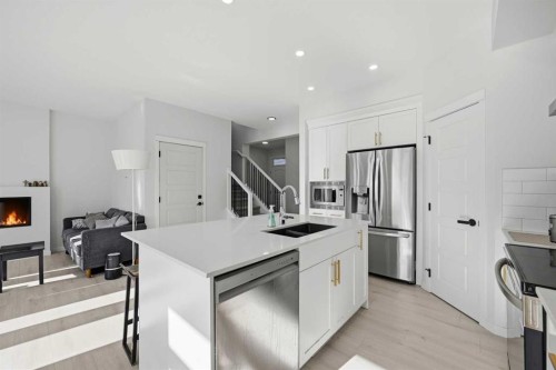 191 Herron Rise Ne, Calgary, AB - Indoor Photo Showing Kitchen With Double Sink