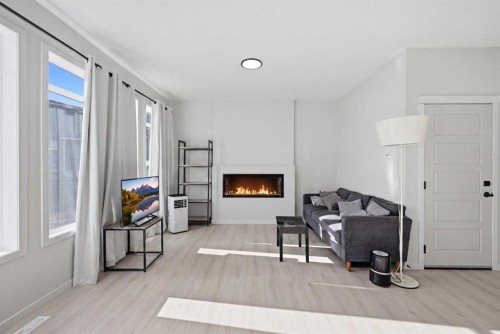 191 Herron Rise Ne, Calgary, AB - Indoor With Fireplace