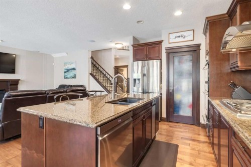 12 Mahogany Heath Se, Calgary, AB - Indoor Photo Showing Kitchen With Double Sink With Upgraded Kitchen
