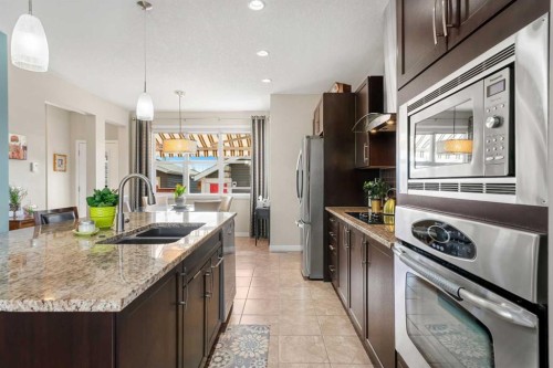 6 Chaparral Valley Square Se, Calgary, AB - Indoor Photo Showing Kitchen With Double Sink With Upgraded Kitchen