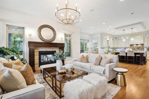 108 Posthill Drive Sw, Calgary, AB - Indoor Photo Showing Living Room With Fireplace