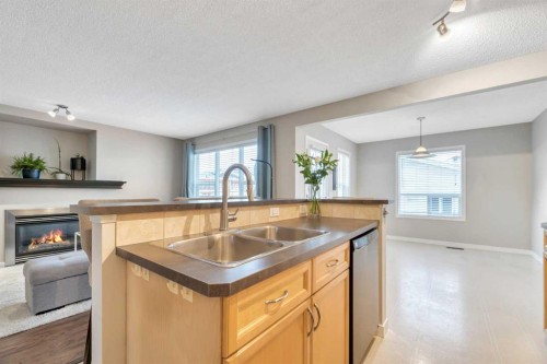 84 Evermeadow Manor Sw, Calgary, AB - Indoor Photo Showing Kitchen With Double Sink