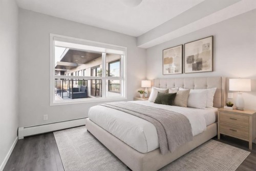 409-4350 Seton Drive Se, Calgary, AB - Indoor Photo Showing Bedroom