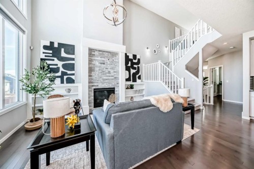 64 Nolancrest Manor Nw, Calgary, AB - Indoor With Fireplace