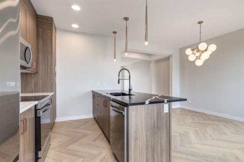 214 Sora Gardens Se, Calgary, AB - Indoor Photo Showing Kitchen With Upgraded Kitchen