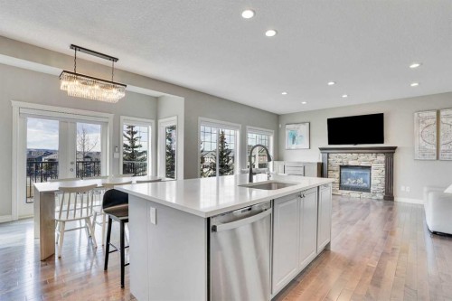 85 Evansborough Way Nw, Calgary, AB - Indoor With Fireplace