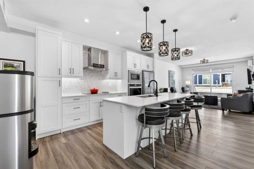 122-400 Auburn Meadows Common Se, Calgary, AB - Indoor Photo Showing Kitchen With Upgraded Kitchen
