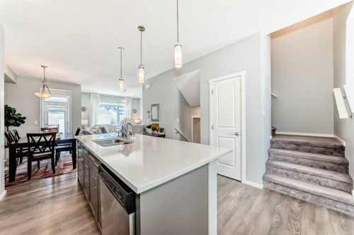 462 Walgrove Way Se, Calgary, AB - Indoor Photo Showing Kitchen With Double Sink With Upgraded Kitchen