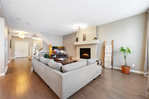 172 Auburn Bay Avenue Se, Calgary, AB - Indoor Photo Showing Living Room With Fireplace