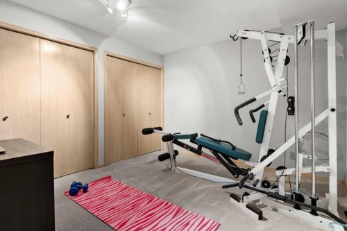 75 Hawkside Close Nw, Calgary, AB - Indoor Photo Showing Gym Room