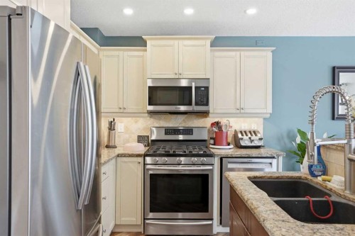 161 Douglas Glen Heath Se, Calgary, AB - Indoor Photo Showing Kitchen With Stainless Steel Kitchen With Double Sink With Upgraded Kitchen