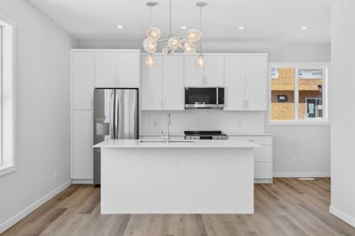 828-132 Red Embers Link Ne, Calgary, AB - Indoor Photo Showing Kitchen With Upgraded Kitchen