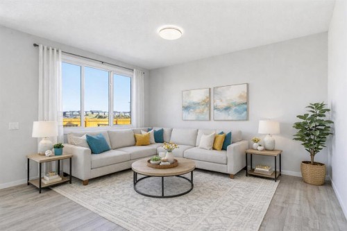 623 Buffaloberry Manor Se, Calgary, AB - Indoor Photo Showing Living Room