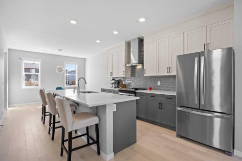 170 Dawson Harbour Rise, Chestermere, AB - Indoor Photo Showing Kitchen With Stainless Steel Kitchen With Upgraded Kitchen