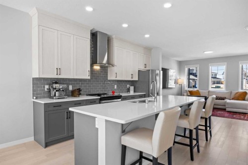 170 Dawson Harbour Rise, Chestermere, AB - Indoor Photo Showing Kitchen With Stainless Steel Kitchen With Upgraded Kitchen