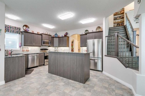 123 Springmere Place, Chestermere, AB - Indoor Photo Showing Kitchen With Stainless Steel Kitchen