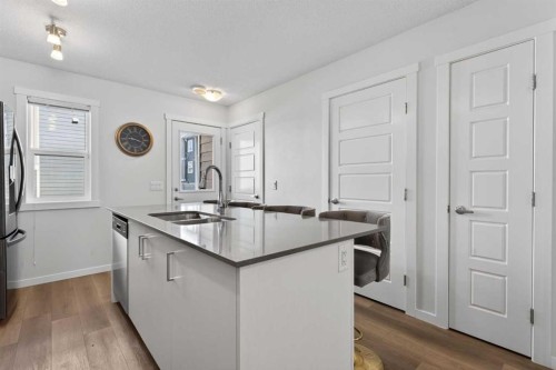 340 Cranbrook Square Se, Calgary, AB - Indoor Photo Showing Kitchen With Double Sink With Upgraded Kitchen