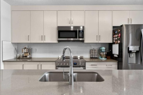 340 Cranbrook Square Se, Calgary, AB - Indoor Photo Showing Kitchen With Double Sink With Upgraded Kitchen