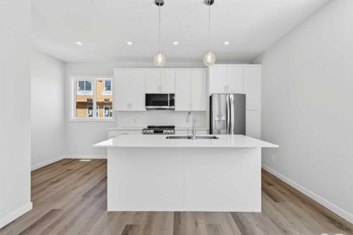 838-132 Red Embers Link Ne, Calgary, AB - Indoor Photo Showing Kitchen With Stainless Steel Kitchen With Upgraded Kitchen