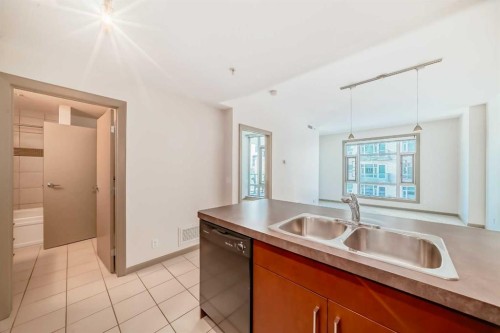 502-210 15 Avenue Se, Calgary, AB - Indoor Photo Showing Kitchen With Double Sink