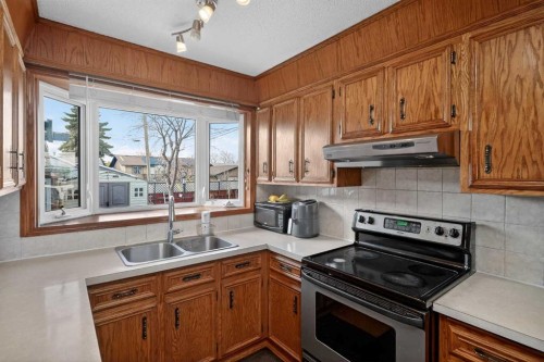 255 Penmeadows Close Se, Calgary, AB - Indoor Photo Showing Kitchen With Double Sink