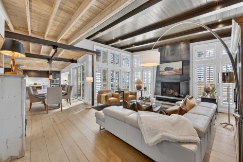 7235 Kananaskis Drive Sw, Calgary, AB - Indoor With Fireplace