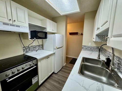 83E-231 Heritage Drive Se, Calgary, AB - Indoor Photo Showing Kitchen With Double Sink