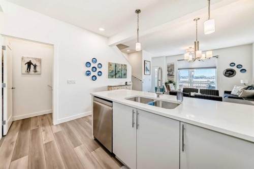 52 Walden Lane Se, Calgary, AB - Indoor Photo Showing Kitchen With Double Sink
