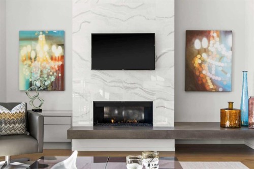 34 Elveden Heights Sw, Calgary, AB - Indoor Photo Showing Living Room With Fireplace