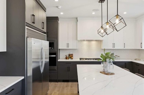 96 Cranbrook Way Se, Calgary, AB - Indoor Photo Showing Kitchen With Upgraded Kitchen