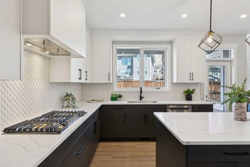 96 Cranbrook Way Se, Calgary, AB - Indoor Photo Showing Kitchen With Upgraded Kitchen