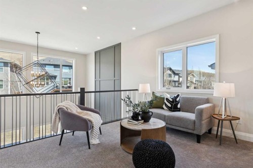 96 Cranbrook Way Se, Calgary, AB - Indoor Photo Showing Living Room