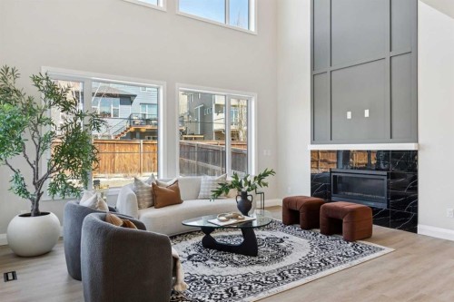 96 Cranbrook Way Se, Calgary, AB - Indoor Photo Showing Living Room