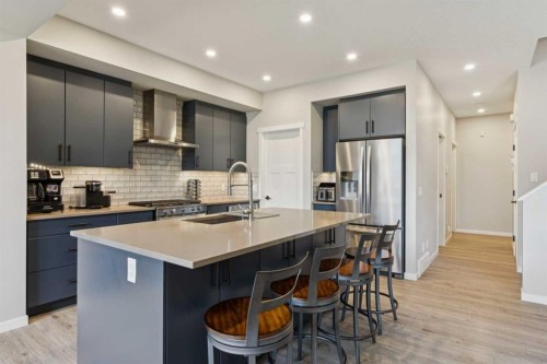 293 Masters Avenue Se, Calgary, AB - Indoor Photo Showing Kitchen With Stainless Steel Kitchen With Upgraded Kitchen