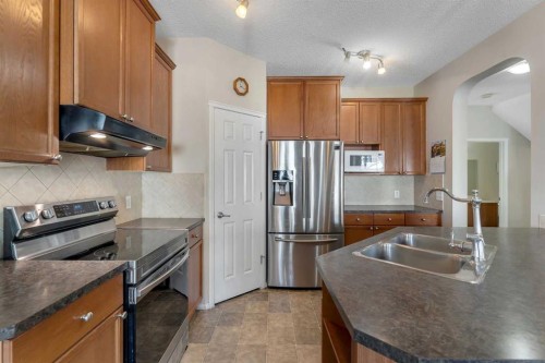 149 Saddlecrest Green Ne, Calgary, AB - Indoor Photo Showing Kitchen With Double Sink