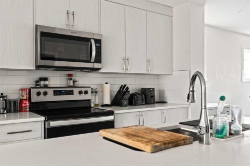 463 Cranbrook Square Se, Calgary, AB - Indoor Photo Showing Kitchen With Upgraded Kitchen