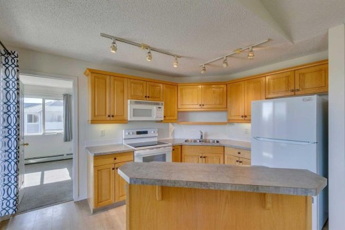 301-7301 Valleyview Park Se, Calgary, AB - Indoor Photo Showing Kitchen With Double Sink