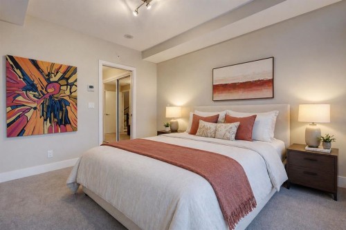 119 Confluence Mews Se, Calgary, AB - Indoor Photo Showing Bedroom