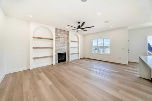 379 Rivercrest Road, Cochrane, AB - Indoor With Fireplace