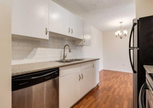607-8948 Elbow Drive Sw, Calgary, AB - Indoor Photo Showing Kitchen With Double Sink
