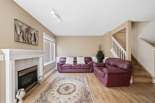 55 Cedarview Mews Sw, Calgary, AB - Indoor Photo Showing Living Room With Fireplace