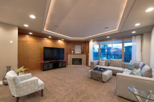 3924 15A Street Sw, Calgary, AB - Indoor Photo Showing Living Room With Fireplace