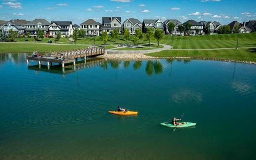 3107-11 Mahogany Row Se, Calgary, AB - Outdoor With Body Of Water