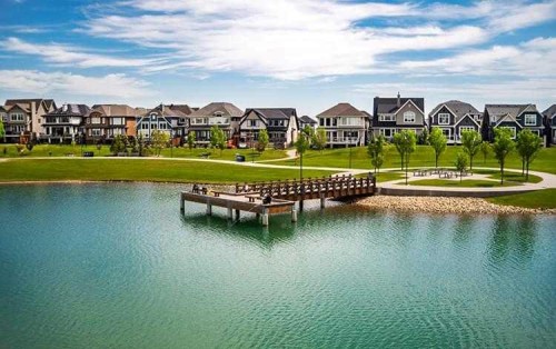3107-11 Mahogany Row Se, Calgary, AB - Outdoor With Body Of Water With View