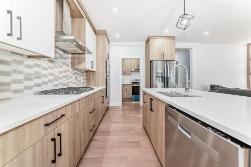127 Saddlecrest Grove Ne, Calgary, AB - Indoor Photo Showing Kitchen With Double Sink With Upgraded Kitchen
