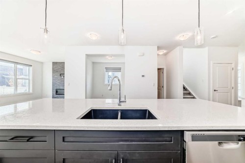 84 Evansfield Close Nw, Calgary, AB - Indoor Photo Showing Kitchen With Double Sink With Upgraded Kitchen
