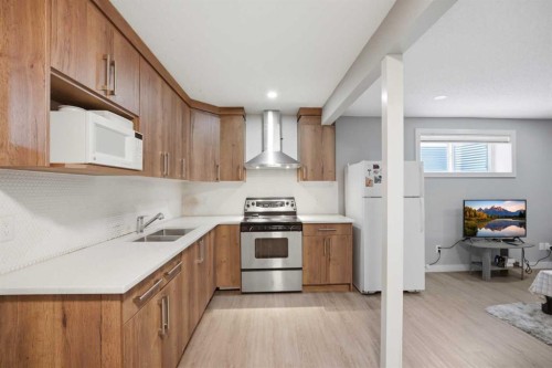 21 Savanna Green Ne, Calgary, AB - Indoor Photo Showing Kitchen With Double Sink